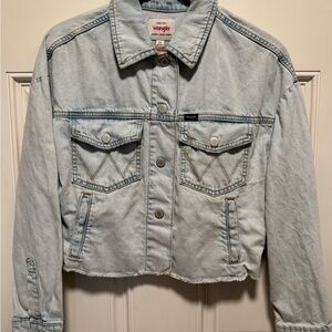 Wrangler Light Blue Cropped Denim Jacket
